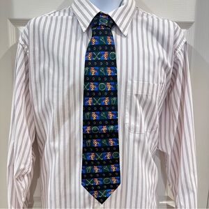 Men's Striped White and Red Shirt